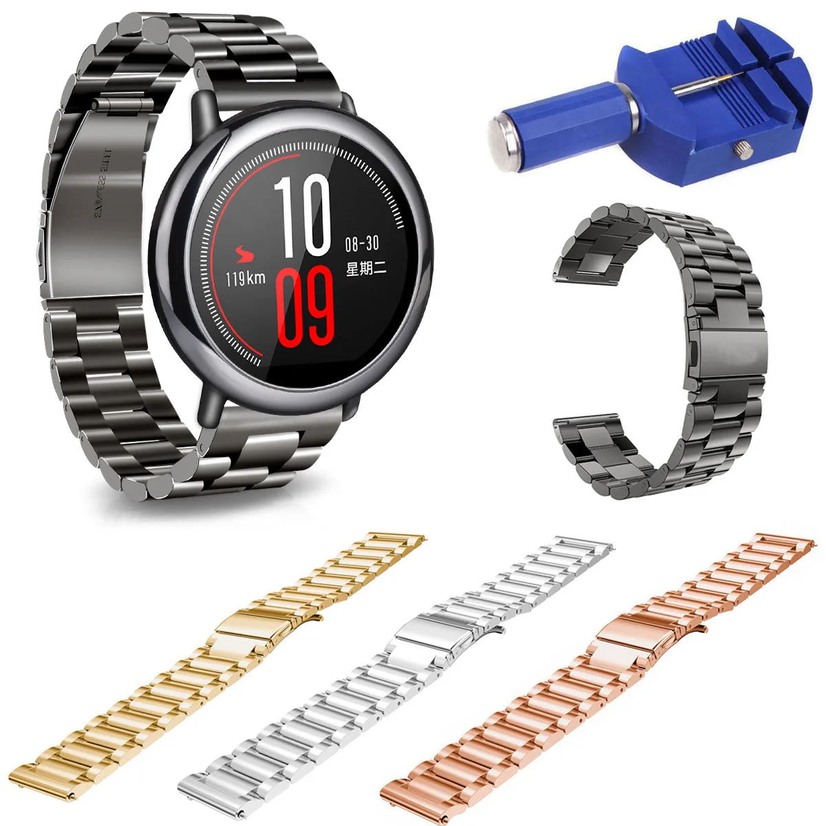 Ремешок для часов из нержавеющей стали Xiaomi Huami Amazfit A1602 классический