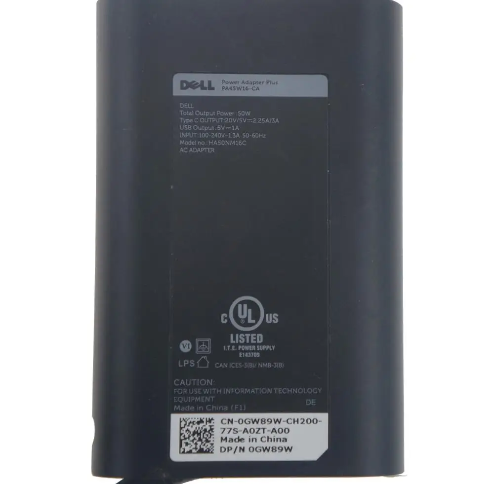 A Original 50W USB Type C AC адаптер для ноутбука Dell XPS 13 9360 Inspiron 7368 7569 7778 зарядное устройство