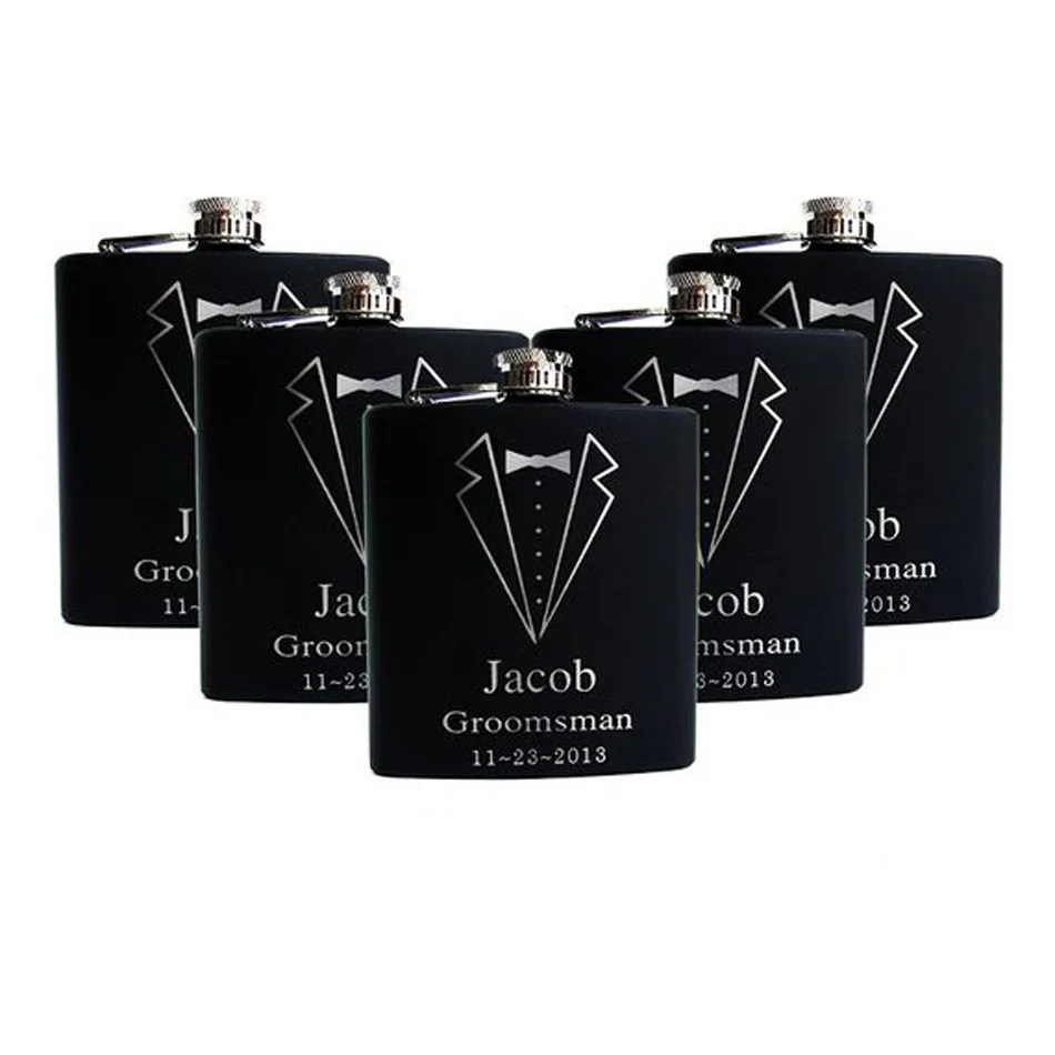 6 унций дизайнерский обеденный костюм Персонализированная плоская колба под