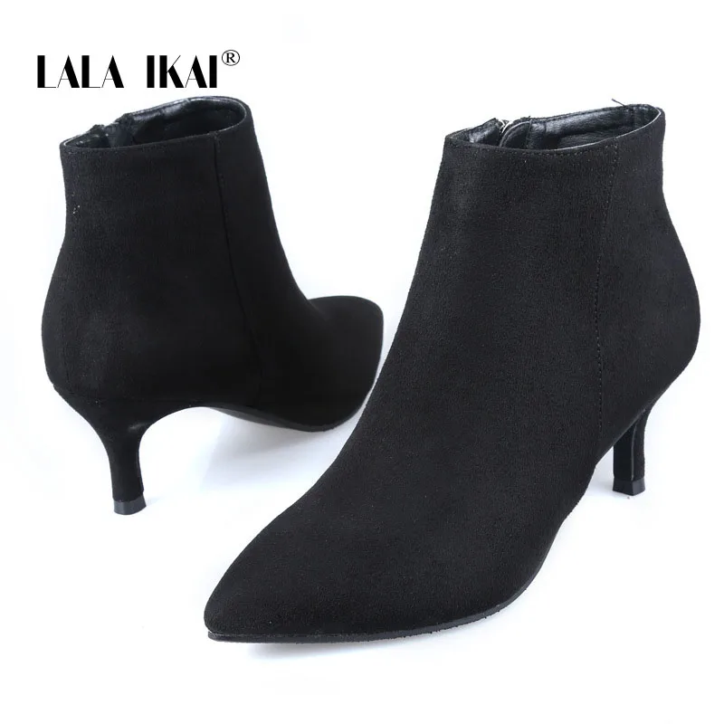 LALA IKAI/Женская обувь на застежке-молнии ботильоны короткие плюшевые ботинки