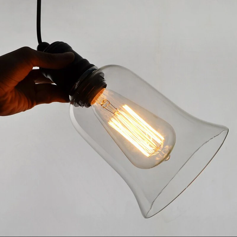 Новый Винтаж Стиль Открытый Подвесные Светильники Стекло абажур Кухня