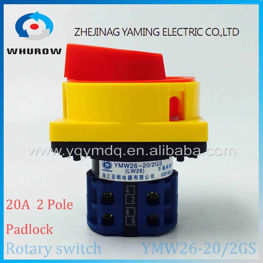 Вращающийся переключатель LW26 YMW26 20/2GS 2 позиционный выключатель 690 В 20 А навесной