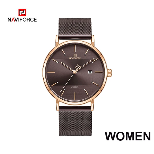 RGCE-WOMEN Couple watch NAVIFORCE Men Casual Dress Luxury Women Quartz Wristwatch Clock For Male Female waterproof Sport Lovers Watch - Цвет: RGCE-WOMEN