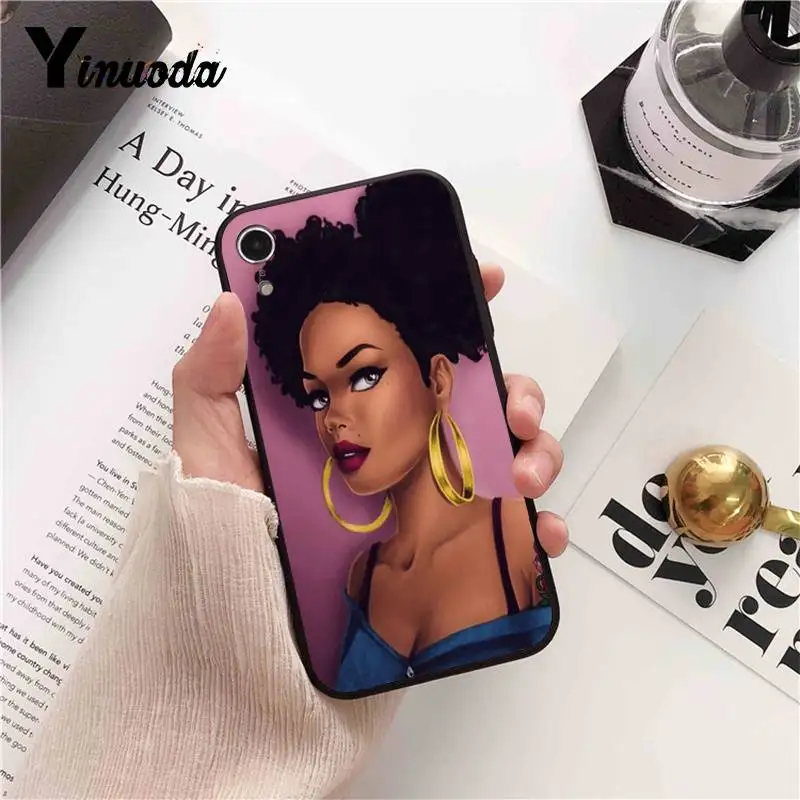 Yinuoda арт чехол для телефона девочек в африканском стиле iPhone 8 7 6 6S 6Plus X XS MAX 5 5S SE XR 10 11