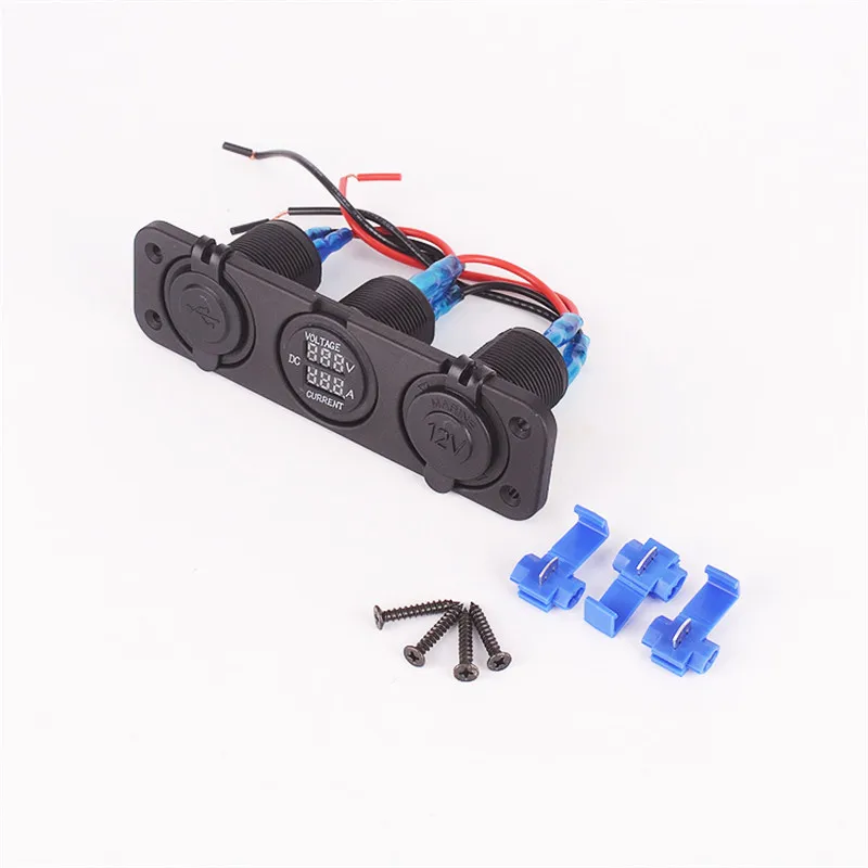 Автомобильный USB Мощность Зарядное устройство разъем постоянного тока красный