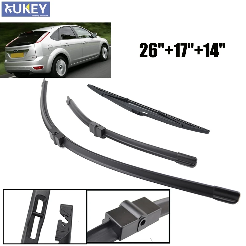 Стеклоочистители Xukey для Ford Focus 2 2004 2011 передние и задние стеклоочистители 26/17/14