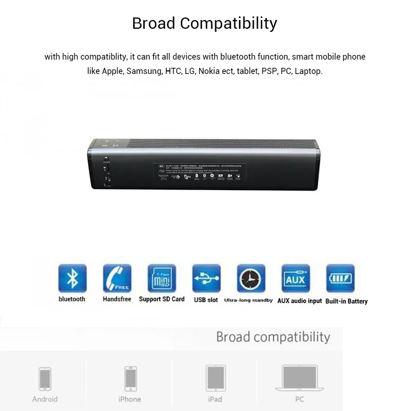 Портативный сабвуфер enceinte Bluetooth Динамик 2017 высокой мощности контрабас Hi Fi стерео