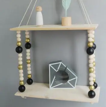 only shelf color 4 Украшение для детской комнаты деревянная полка для детской комнаты деревянные крючки настенная деревянная полка для детской комнаты для мальчиков и девочек настенная декоративная полка - Цвет: only shelf color 4