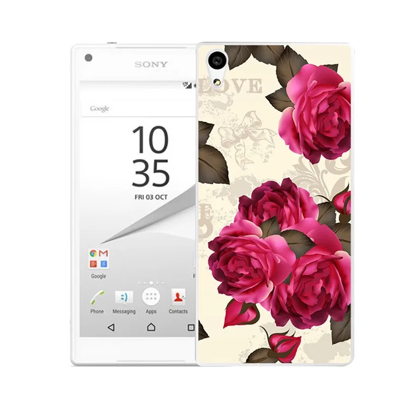 Qmswei ТПУ прозрачный мягкий чехол для телефона sony Z3 Z2 Z5 Z4 силиконовый цветочным