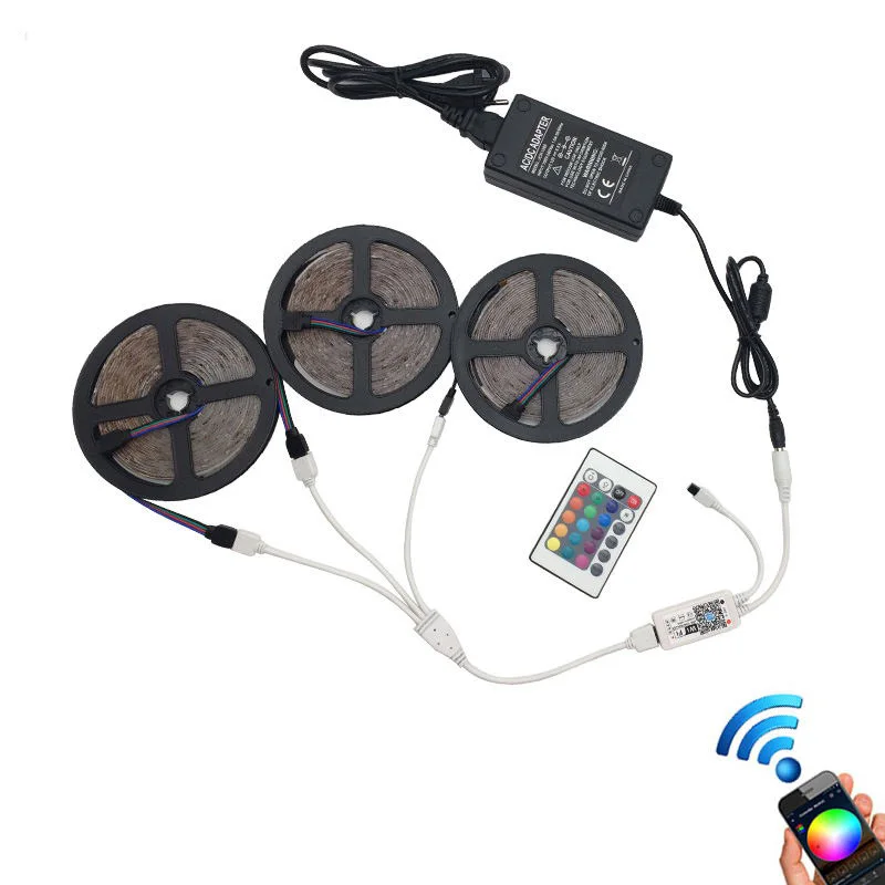 10 м WiFi светодиодный светильник RGB лента Диодная неоновая лента tira fita 12 В SMD5050 5 м гибкий светильник с адаптером WiFI контроллера