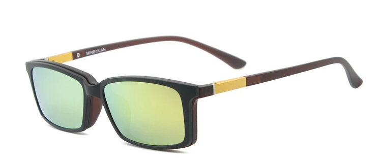 Brown Frame Поляризованные солнцезащитные очки по рецепту TR90 оправы для очков Для Мужчин оправы для очков фирменный магнитный зажим на солнцезащитные очки для женщин gafas очки A1 - Цвет оправы: Brown Frame