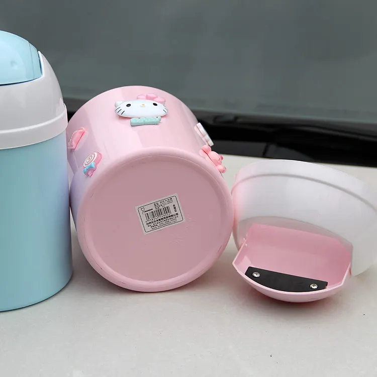 Рисунок «Hello Kitty» мини Чана для мусора корзина для мусора офисный Настольный маленький мусорный бак Роскошный чехол-книжка с крышкой обеденный, журнальный столик автомобиля мусорное ведро для переработки