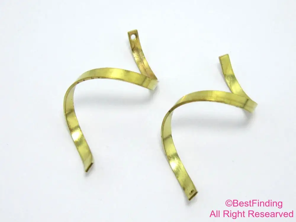 30pcs Brass pendant 45x3mm Curved spiral raw brass earrings R468 | Украшения и аксессуары