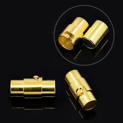 50Sets Column Brass Magnetic Screw Clasps Jewelry Findings 15x5mm Platinum/Silver/Golden Hole: 4mm | Украшения и аксессуары