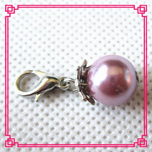 Горячая продажа 20 шт./лот 10 мм розовый жемчуг болтающиеся Подвески Омар застежка