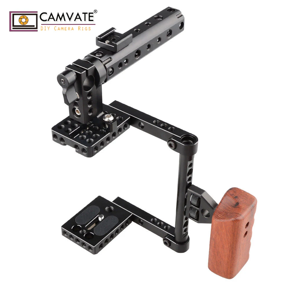 CAMVATE DSLR камера клетка с верхней ручкой деревянная ручка для 600D 70D 80D c12.5(правая рука) камера аксессуары для фотографии