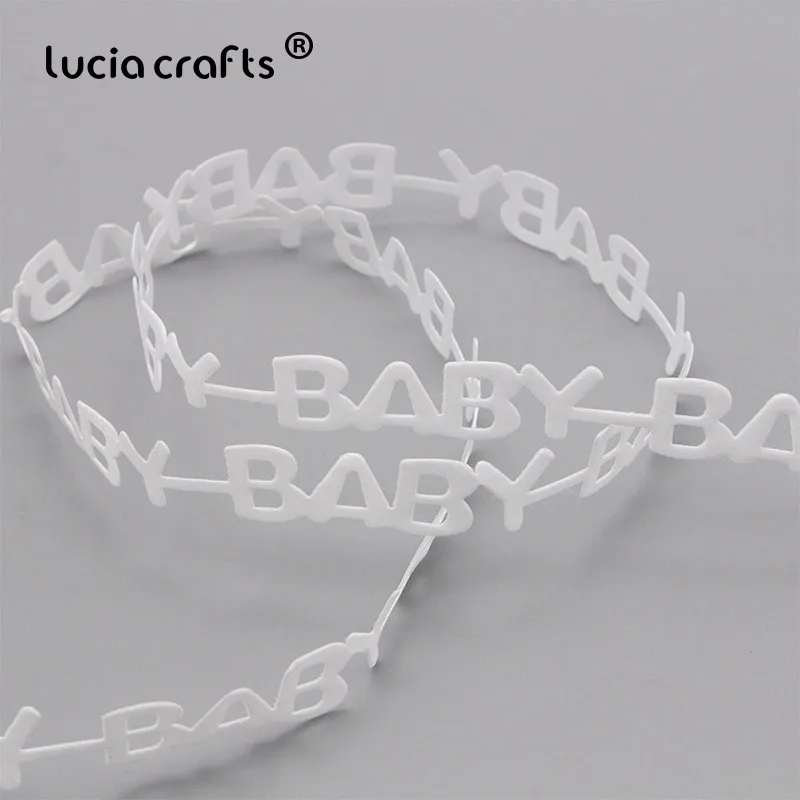 white Lucia crafts 10 мм белые, синие, розовые "детские" кружевные ленты с отделкой аксессуары 2y/лот P0604 - Цвет: white