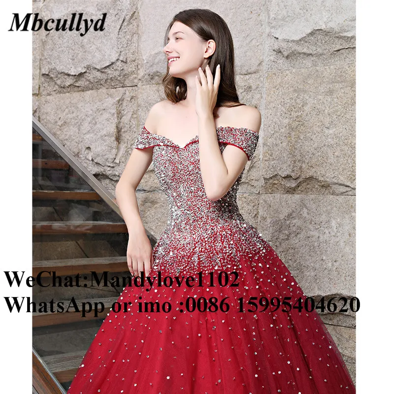 Mbcullyd розовые платья Quinceanera Пышное Бальное Платье с открытыми плечами длинное платье для выпускного вечера de 15 anos de debutante