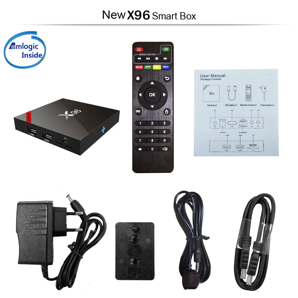 X96 Мини ТВ приставка Android 7 1 Amlogic S905W четырехъядерный ARM Cortex A53 2 ГГц WIFI2.4G HDMI2.0 4K