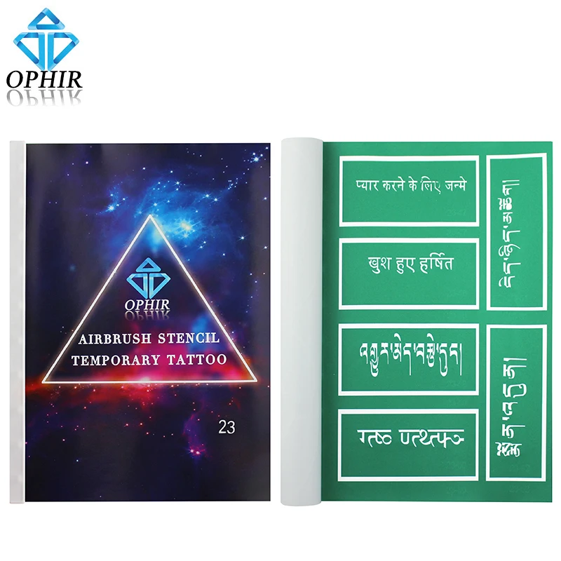 Трафареты для татуировок OPHIR брошюра 104 многоразовые трафареты с аэрографом