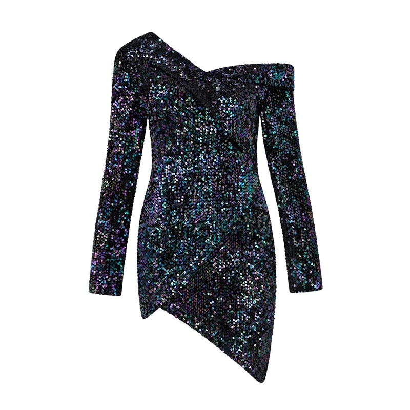 Женское вечернее платье с открытыми плечами INDRESSME элегантное облегающее мини