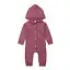 Heather pink purple Повседневная одежда для новорожденных мальчиков и девочек от 0 до 24 месяцев, г., осенне-зимний комбинезон в полоску с длинными рукавами и капюшоном, комбинезон, костюм для подвижных игр теплая одежда - Цвет: Heather pink purple