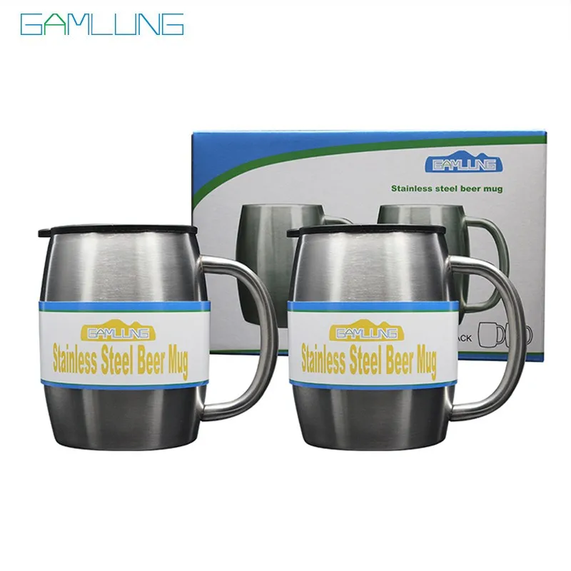 Бренд gamlung Подарочная коробка пивная кружка из нержавеющей стали Stein двухслойные