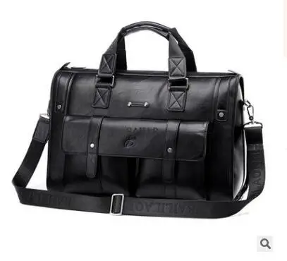 L (Black) Роскошный деловой мужской портфель из натуральной коровьей кожи, мужская сумка на плечо из натуральной кожи, мужская сумка-мессенджер, дорожная сумка для компьютера - Цвет: L (Black)