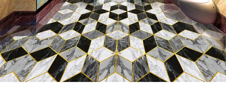 Пользовательские фото пол обои 3d имитация Мрамор Гостиная Спальня Ванная комната пол роспись ПВХ самоклеющаяся Водонепроницаемый