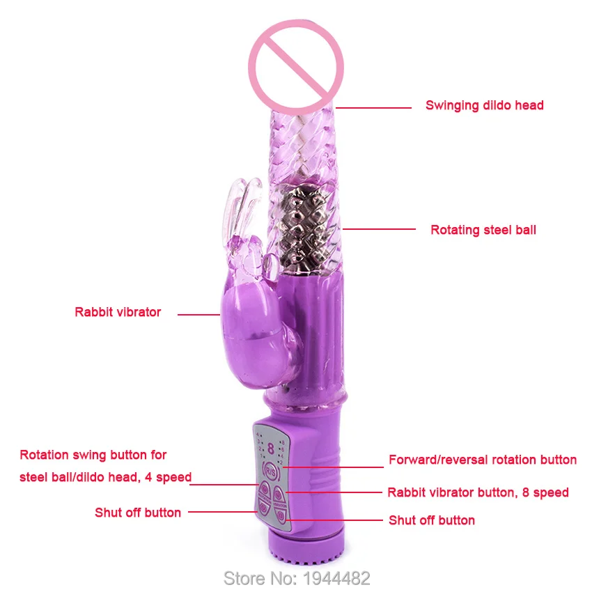 Вибратор точки G Кролика со стальными шариками вращающиеся вибрирующие качели