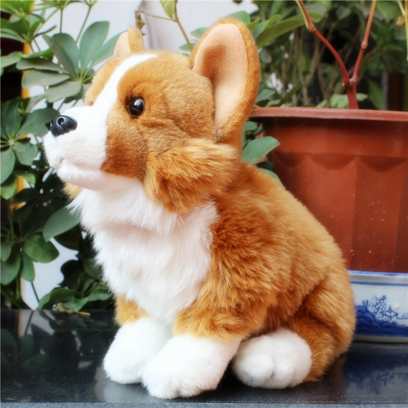 Kawaii качество Моделирование животных корги плюшевые игрушки мягкие животные