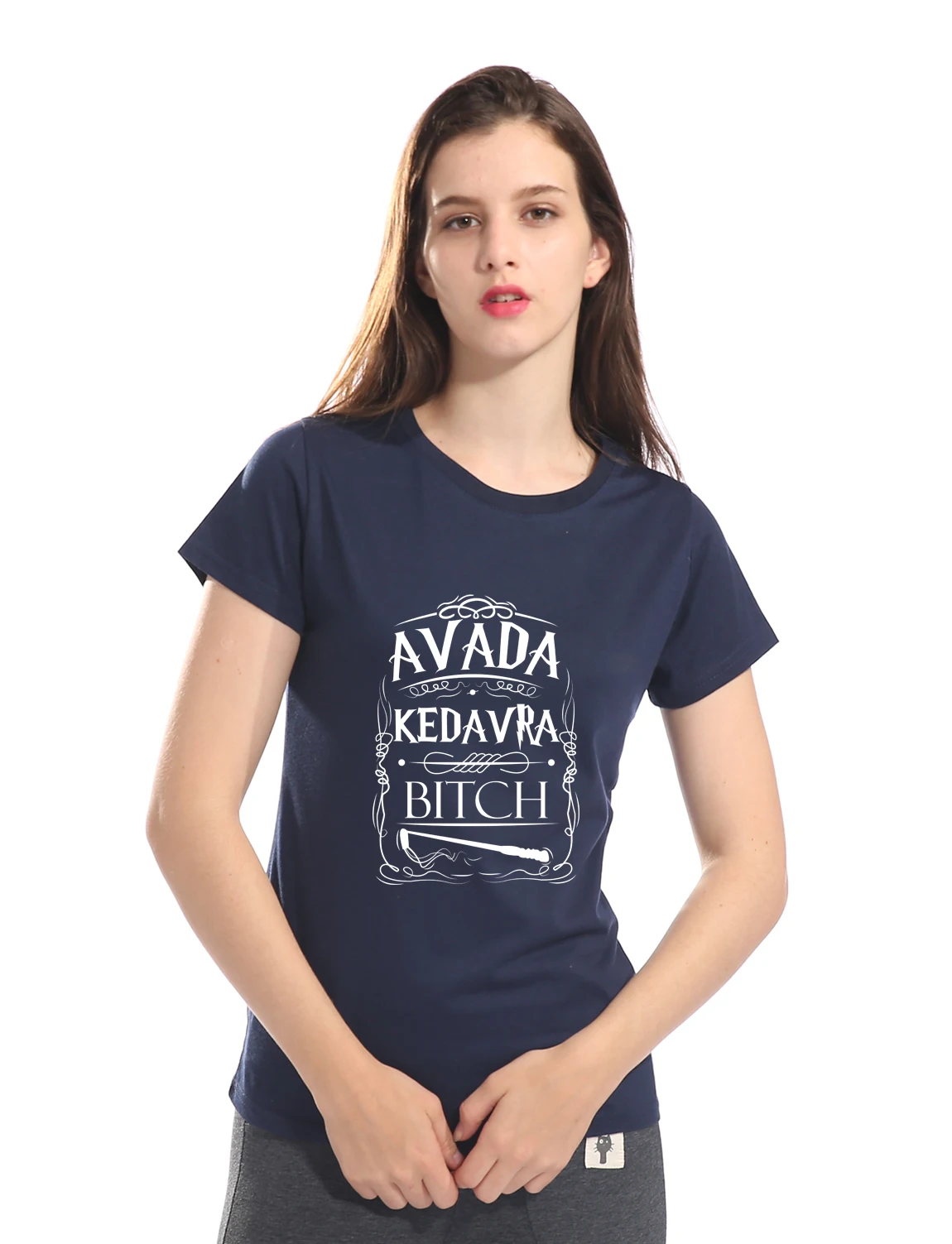 Женская футболка AVADA KEDAVRA BITCH хлопковая высокого качества на лето 2019|t-shirt for women|female