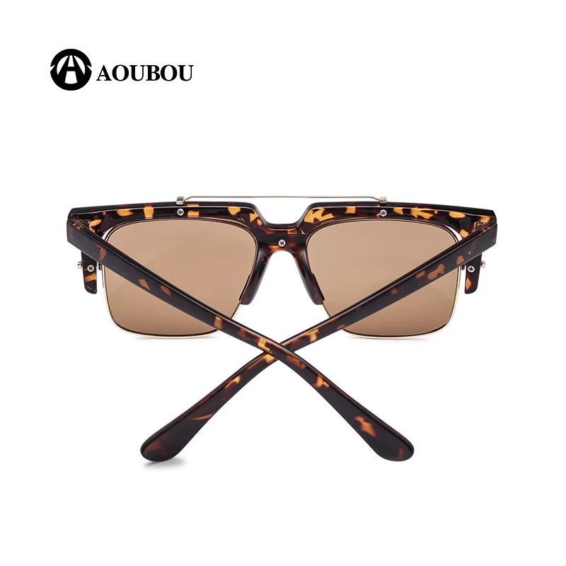 Мужские квадратные солнцезащитные очки AOUBOU Винтажные Солнцезащитные с линзами