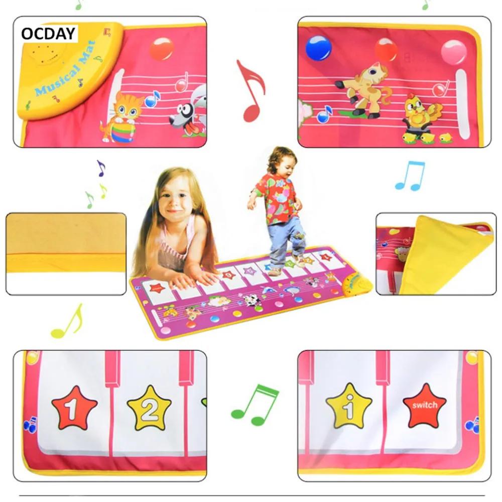 OCDAY детский коврик для фортепианной музыки Детский многофункциональный тканевый