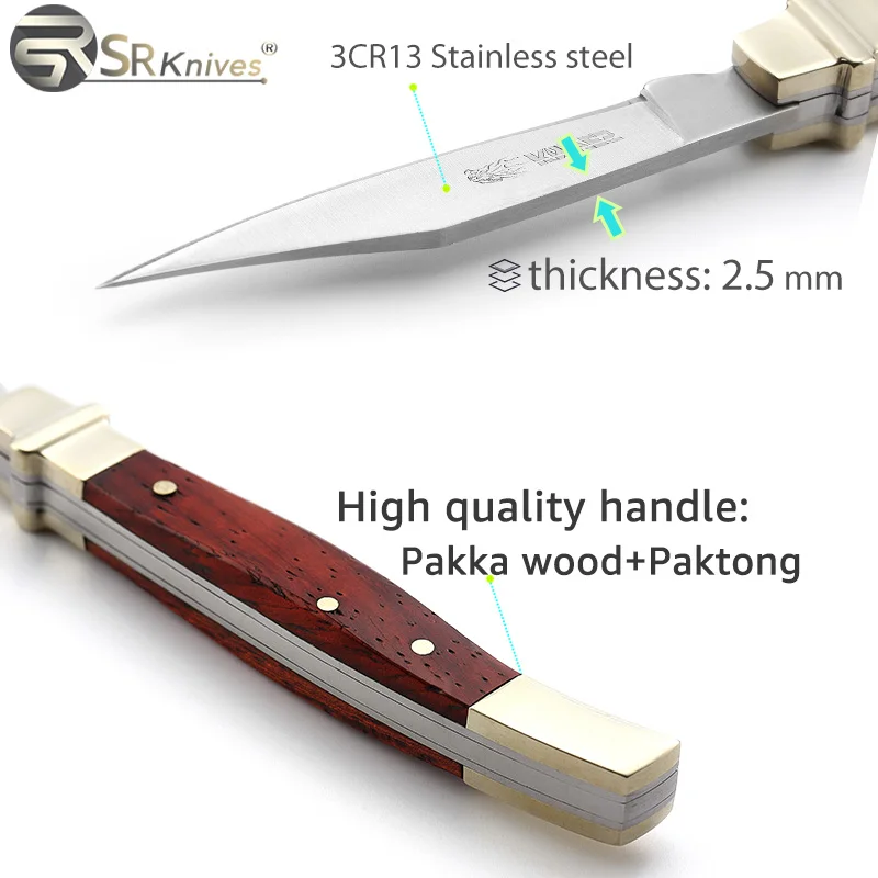 Складной Ножи SR карман выживания для шашлыков Кемпинг Охотничьи 420 3Cr13