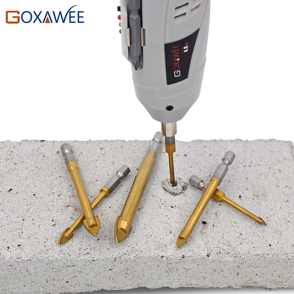 Набор сверл GOXAWEE из карбида вольфрама с шестигранным хвостовиком 1/4 дюйма и