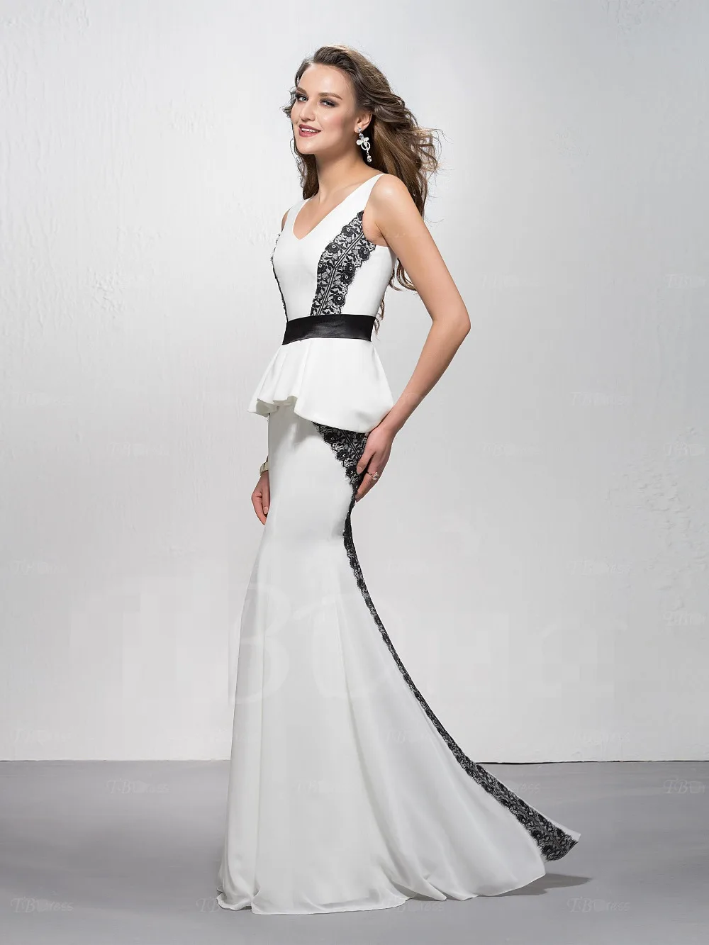 Вечерние Платья 2016 Robe De Вечер Longue Длинное Вечернее Платье Сшитое Белый Черный