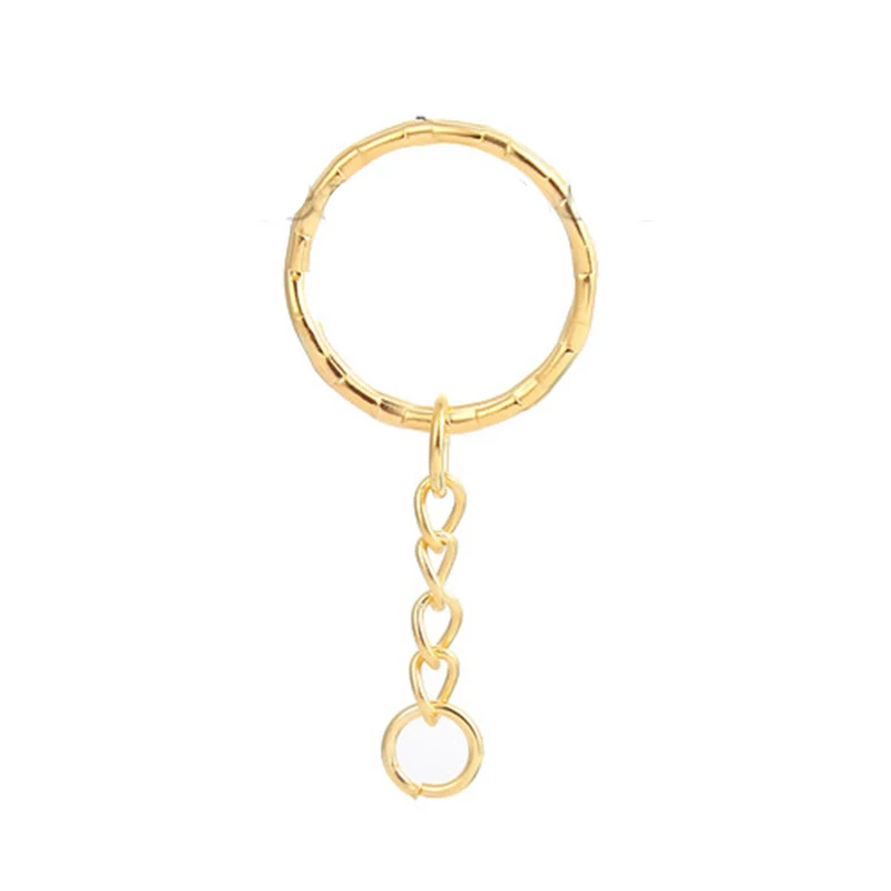 DoreenBeads сплав на железной основе брелок и брелок кольцо золотого цвета Подвески ювелирные изделия DIY компоненты 53 мм(2 1/") x 5 шт