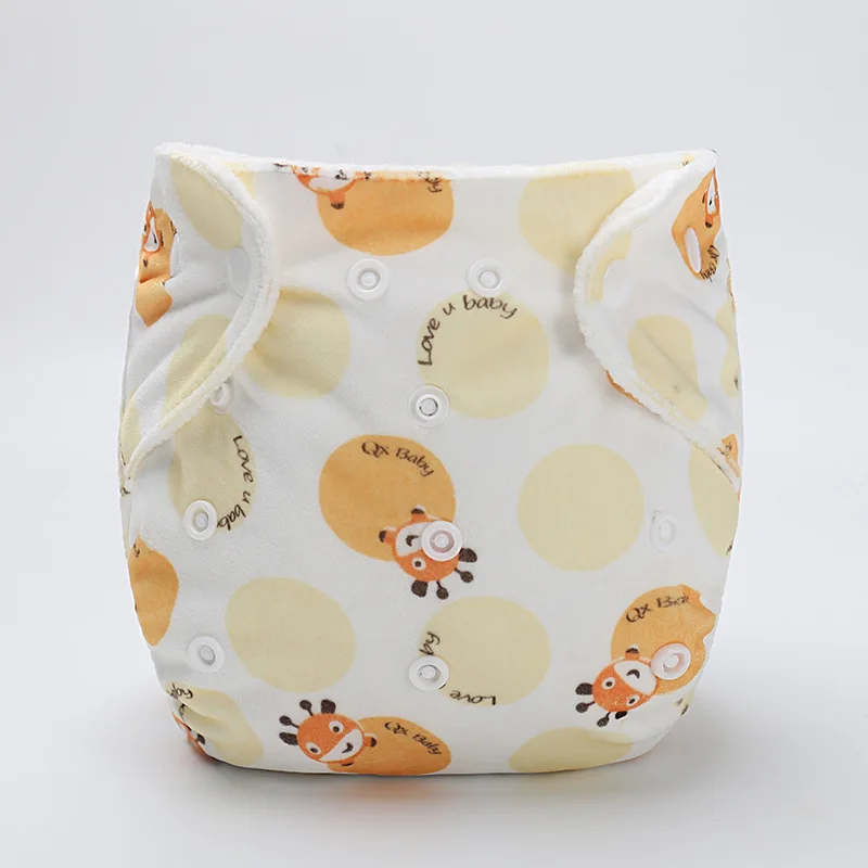 1 Piece Washable Autumn Winter Baby Cloth Diaper Cover Soft Velvet Liner Waterproof Cartoon Diapers Reusable Nappies | Мать и ребенок