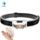 Водонепроницаемый Мини светодиодный налобный фонарь движения тела Сенсор головной светильник Кемпинг светодиодная вспышка светильник головной светильник фонарь лампа 2 * AAA батареи