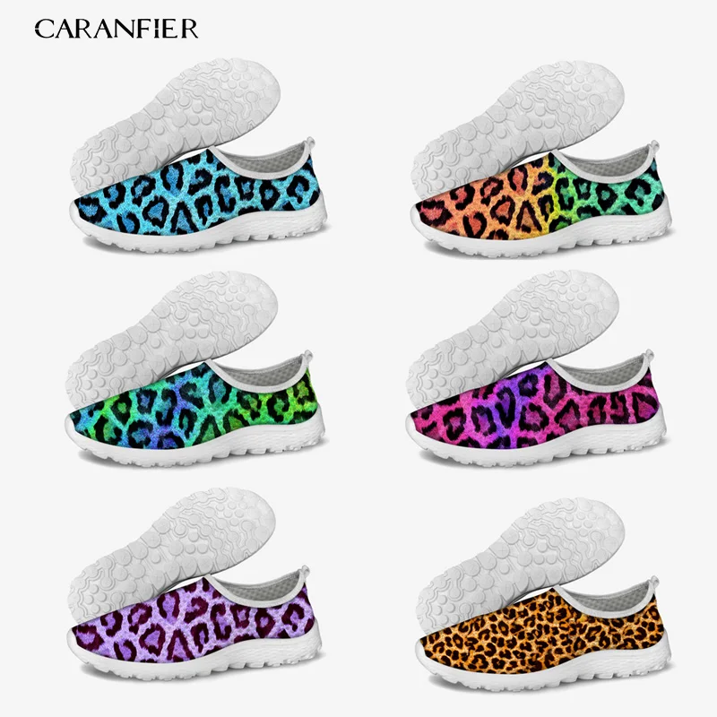 CARANFIER/Женские Низкие кроссовки с леопардовым принтом летняя Удобная Уличная