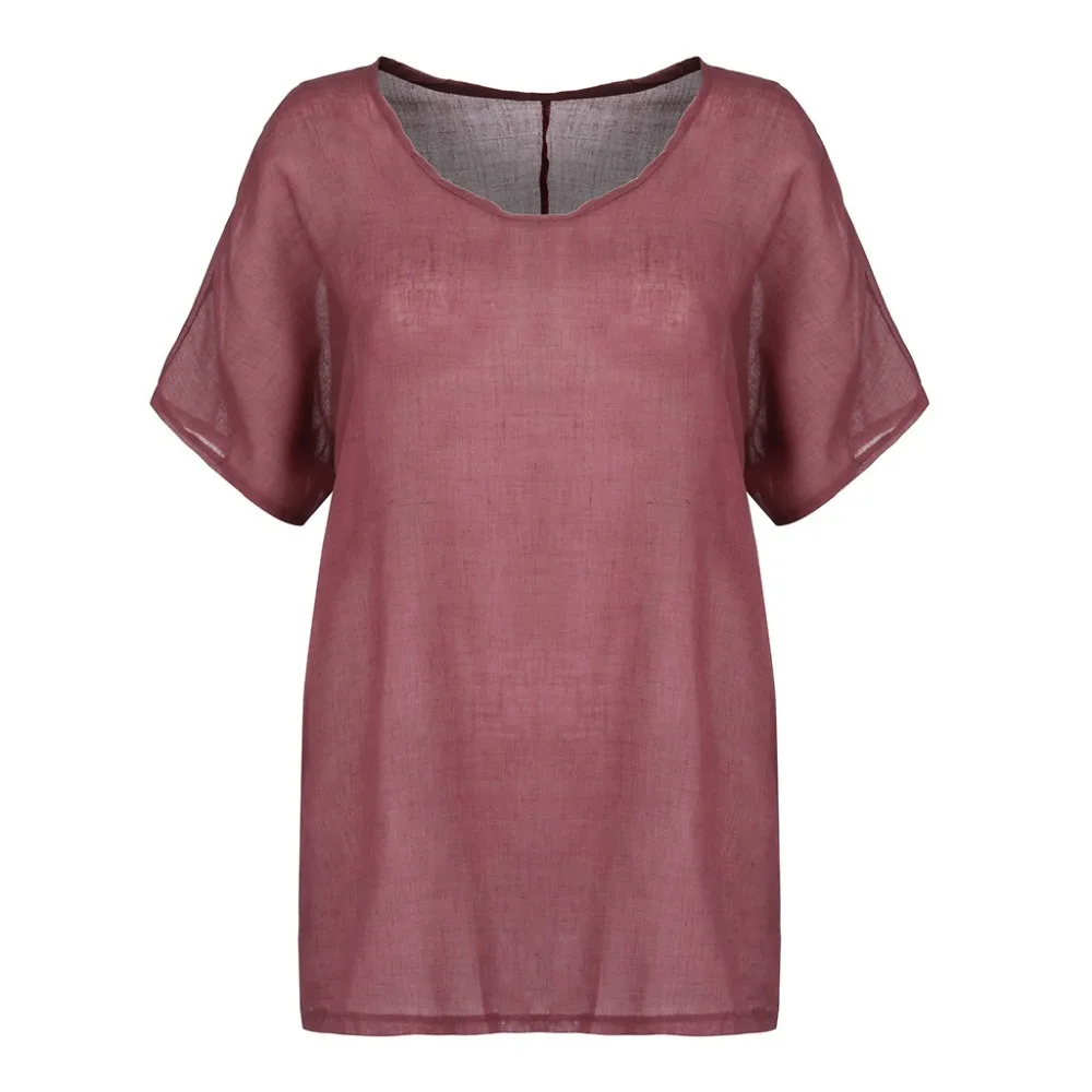 Camisetas Verano Mujer женская футболка с коротким рукавом размера плюс, свободная хлопковая льняная футболка уличная одежда, Прямая поставка c