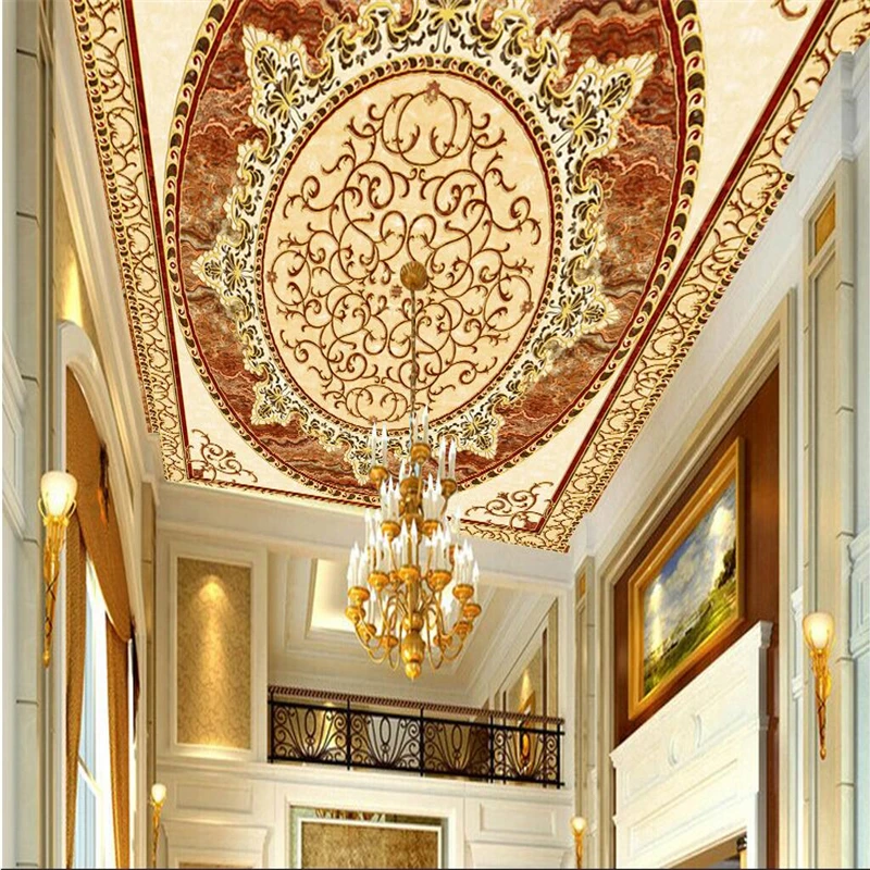

beibehang Custom wallpaper large-scale European high-definition European-style carpet sapphire pattern ceiling floor painting