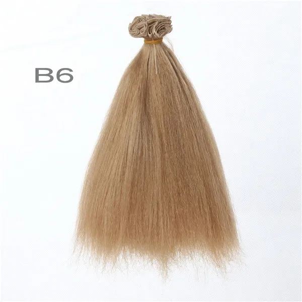 Natural Brown Прямая поставка, акция, 15*100 см, сделай сам, мини-парик для куклы, высокотемпературный материал, прямые волосы, парик для куклы BJD, аксессуары - Цвет: Natural Brown