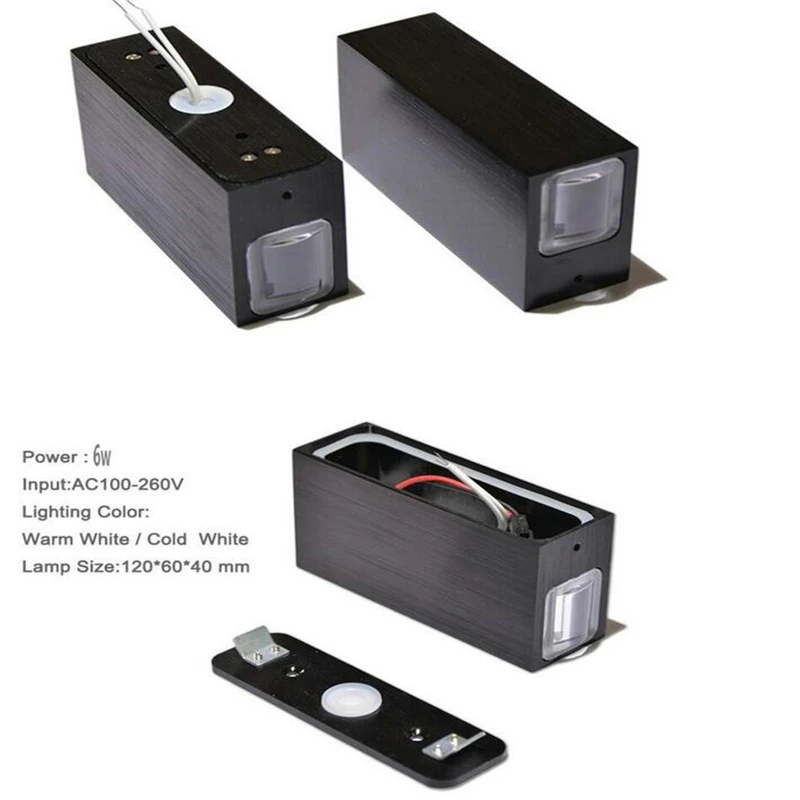 6 Вт наружные светодиодные Настенные светильники квадратный водонепроницаемый