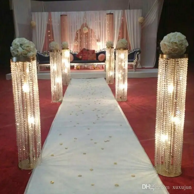 

6pcs/lot New Arrival 120cm Tall 20cm Diameter Acrylic Crystal Wedding Road Lead Wedding Centerpiece Event Party Decoration