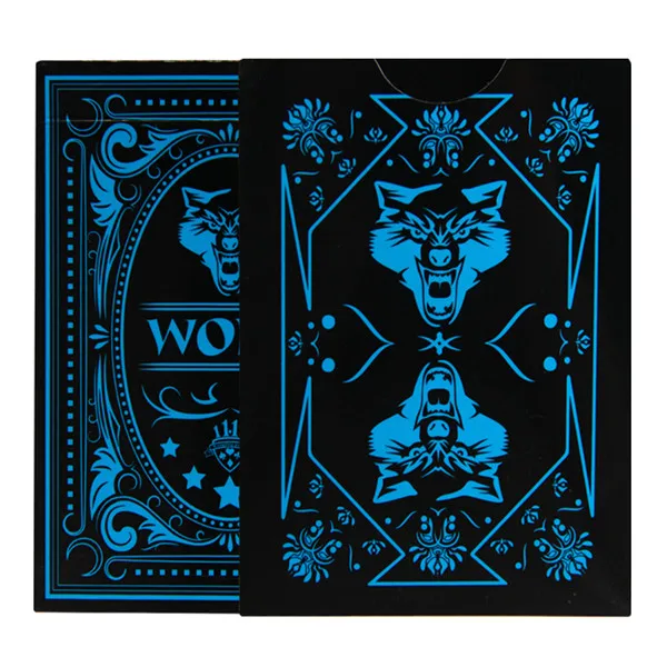 wolf paper box L. TANG Высокое качество Черный пластик ПВХ покер водонепроницаемый Волшебная коробка-Упакованные игральные карты креативный подарок S387 - Цвет: wolf paper box
