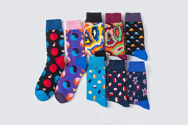 Moda Socmark, Новое поступление, мужские носки s Happy, мужские s, чёсаный хлопок, термальные забавные носки, длинные носки унисекс, повседневные подарочные носки для мужчин