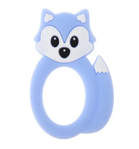 blue fox Детский прорезыватель, силиконовый, без бисфенола, детская игрушка для прорезывания зубов, в форме жирафа, Прорезыватель для зубов, для зубов, ожерелье для ребенка, уход за полостью рта - Цвет: blue fox