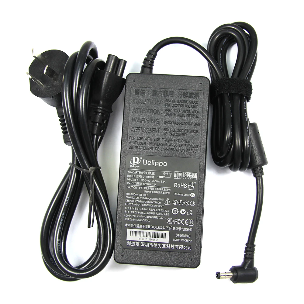 Delippo 19V 6.32A 120W адаптер переменного тока Зарядное устройство для Asus N550 N750 G53JW C90S N53S Rog Gl551 Gl551JM Gl771JM ADP-120ZB BB PA3290E-3AC3
